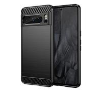 CruzerLite for Google Pixel 8 Pro Case, Carbon Fiber Texture Design Cover Anti-Scratch Shock Absorption for Pixel 8 Pro 5G (2023) (Black)