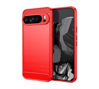 CruzerLite for Google Pixel 9 Pro XL Case, Carbon Fiber Texture Design Cover Anti-Scratch Shock Absorption Cover for Pixel 9 Pro XL (2024) (Red)