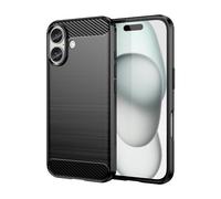 CruzerLite for iPhone 16 Case, Carbon Fiber Texture Design Cover Anti-Scratch Shock Absorption for iPhone 16 (2024) (Black)