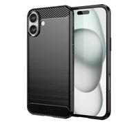 CruzerLite for iPhone 16 Plus Case, Carbon Fiber Texture Design Cover Anti-Scratch Shock Absorption for iPhone 16 Plus (2024) (Black)