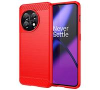 CruzerLite for Oneplus 11 Case, for OnePlus One cellphone case Carbon Fiber Texture Design Cover Anti-Scratch Shock Absorption Case for Oneplus 11 Case (2023) (Red)