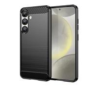 CruzerLite for Samsung Galaxy S25 Case, Carbon Fiber Texture Design Cover Anti-Scratch Shock Absorption for Samsung Galaxy S25 (2025) (Black)