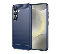CruzerLite for Samsung Galaxy S25 Case, Carbon Fiber Texture Design Cover Anti-Scratch Shock Absorption for Samsung Galaxy S25 (2025) (Blue)