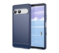 CruzerLite for Sony Xperia 10 VII Case, Carbon Fiber Texture Design Cover Anti-Scratch Shock Absorption Designed for Sony Xperia 10 VII (2025) (Blue)