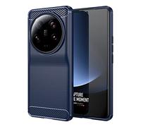 CruzerLite for Xiaomi Mi 13 Ultra Case, Carbon Fiber Texture Design Cover Anti-Scratch Shock Absorption (Blue)