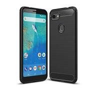 CruzerLite Google Pixel 3a XL Case, Carbon Fiber Texture Design & Leather Texture Design Back Cover Anti-Scratch Shock Absorption Case for Google Pixel 3a XL (Black)