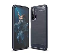 CruzerLite Honor 20 Pro Case, Carbon Fiber Texture Design & Leather Texture Design Back Cover Anti-Scratch Shock Absorption Case for Huawei Honor 20 Pro (Blue)