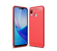 CruzerLite Huawei Honor Play Case, Carbon Fiber Shock Absorption Slim Case for Huawei Honor Play (Red)