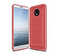 CruzerLite Moto G6 Plus Case, Moto G6Plus Case, Carbon Fiber Shock Absorption Slim Case for Moto G6 Plus/Motorola G6 Plus (Red)