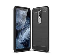 CruzerLite Nokia 5.1 Plus Case, Carbon Fiber Shock Absorption Slim Case for Nokia 5.1 Plus (Black)