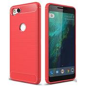 CruzerLite Pixel 2 Case, Google Pixel2 Case, Carbon Fiber Shock Absorption Slim case for Google Pixel 2 (2017) (Red)