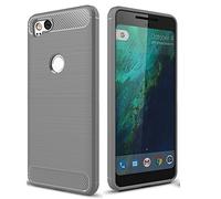 CruzerLite Pixel 2 Case, Google Pixel2 Case, Carbon Fiber Shock Absorption Slim case for Google Pixel 2 (2017) (Gray)