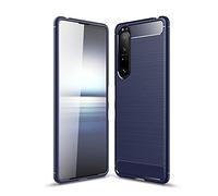 CruzerLite Sony Xperia 1 III Case, Carbon Fiber Texture Design Cover Anti-Scratch Shock Absorption Case for Sony Xperia 1 III (Blue)