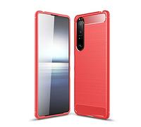 CruzerLite Sony Xperia 1 III Case, Carbon Fiber Texture Design Cover Anti-Scratch Shock Absorption Case for Sony Xperia 1 III (Red)