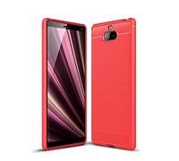 CruzerLite Sony Xperia 10 Plus Case, Carbon Fiber Shock Absorption Slim Case for Sony Xperia 10 Plus (Red)