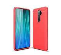 CruzerLite Xiaomi Redmi Note 8 Pro Case, Carbon Fiber Texture Design & Leather Texture Design Back Cover Anti-Scratch Shock Absorption Case for Xiaomi Redmi Note 8 Pro (Red)