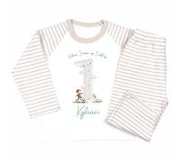 Crwban® - Football Themed Any Age When I Wake Up I Will Be Birthday Pyjamas - Personalised Footy Soccer Birthday Themed PJ's (UK, Age, 2 Years, 3 Years, Regular, Natural Stripes)