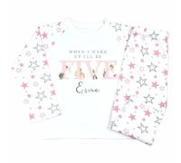 Crwban® - Pink Safari When I Wake Up I'll Be Five Pyjamas - Personalised Fifth 5th Birthday Animal Themed PJ's (UK, Age, 3 Years, 4 Years, Regular, Pink & Grey Stars)