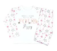 Crwban® - Pink Safari When I Wake Up I'll Be Four Pyjamas - Personalised Fourth 4th Birthday Animal Themed PJ's (UK, Age, 5 Years, 6 Years, Regular, Pink & Grey Stars)