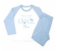Crwban® - Sea Life When I Wake Up I'll Be One Pyjamas - Personalised First 1st Birthday Themed PJ's (UK, Age, 1 Year, 2 Years, Solid Blue)