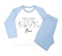 Crwban® - Space Man When I Wake Up I'll Be Five Pyjamas - Personalised Fifth 5th Birthday Themed PJ's (UK, Age, 4 Years, 5 Years, Regular, Solid Blue)