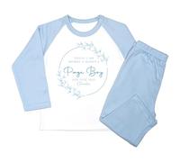 Crwban® - Today I Am Mummy & Daddy's Page Boy Wreath Personalised Children's Pyjamas - Custom Name & Date Wedding PJ's (UK, Age, 4 Years, 5 Years, Regular, Solid Blue)