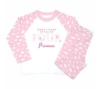 Crwban® - Watercolour Fairy When I Wake Up I'll Be Four Pyjamas - Personalised Fourth 4th Birthday Themed PJ's (UK, Age, 5 Years, 6 Years, Regular, Pink Clouds)
