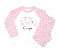 Crwban® - Watercolour Fairy When I Wake Up I'll Be Two Pyjamas - Personalised Second 2nd Birthday Themed PJ's (UK, Age, 2 Years, 3 Years, Regular, Pink Clouds)