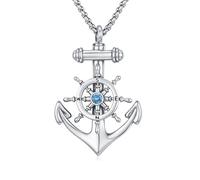 CRWENG Anchor Urn Necklace 925 Sterling Silver Elegant Memorial Pendant Crematorium Ashes Mourning Jewelry For Men And Women