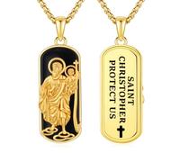 CRWENG Necklace With Saint Christopher for Women 925 Sterling Silver Pendant with Patron Saint of Travellers Religious Blessing Peace Gift for Men and Women