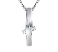 CRWENG Twisted Blade Necklace Pair 925 Sterling Silver Modern Cool Style For Couples Birthday Valentine's Day, Christmas