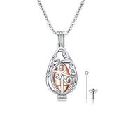 CRWENG Urn Necklace for Ashes, 925 Sterling Silver, Reminder Chain, Urn Pendant, Elegant Mourning Ash Jewellery, Memorial Jewellery for Men and Women, Unisex, Einheitsgröße, Sterling Silver, Cubic