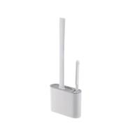 CRWP 2-in-1 toilet cleaning brush set with a wall-mountable base-featuring both a main toilet brush and a smaller crevice cleaning brush, ideal for deep-cleaning hard-to-reach areas.with crwp card.