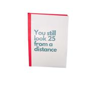 Crwp Funny Birthday Card with Red Envelope, Humorous Greeting Card, You Still Look 25 from a Distance, Blank Inside card.