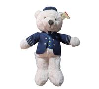 Crwp Kevin the carrot Plush White Teddy Bear with Navy Blue conductor Uniform, Soft Stuffed Animal, Collectible 2025 card