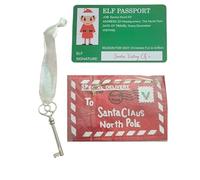 CRWP Magical Santa Key, Elf Passport Credit Card & North Pole Envelope Tree Decoration Bundle Create Festive Magic with This Whimsical Christmas Keepsake Set with crwp card.