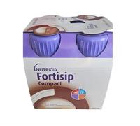 CRWP Nutricia Fortisip Compact - Chocolate Flavour | 4 x 125ml | High-Energy, Nutritionally Complete Oral Supplement with crwp card.