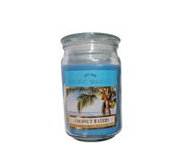 Crwp Pacific Wax Co. Coconut Waters Scented Candle, Blue, 18 oz, 85 Hour Burn Time with crwp Card.