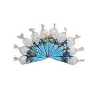 crwp Sweet Cone Party Favours, Blue and White Marshmallow Filled, 10 Pieces, Baby Shower Birthday Celebration wth crwp card.