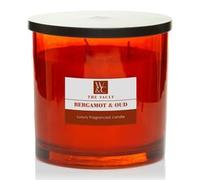 crwp The Vault Bergamot & Oud Luxury Hurricane Candle, Large 1.24kg Glass Vessel, Premium Fragrance with crwp Card.