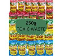 CRWP Toxic Waste Hazardously Sour Candy - 250g Mixed Flavors | Ultra-Sour Hard Candy Assortment | Black Cherry, Watermelon, Lemon, Blue Raspberry & Apple with crwp card