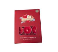 Crwp Warm Apple & Cinnamon Scented Tealights, Red, 24 Count, 4 Hours Burn Time with crwp Card.