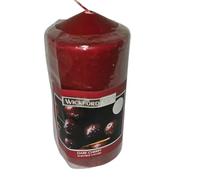 CRWP Wickford & Co Dark Cherry Pillar Candle - 35 Hour Burn Time with crwp Card.
