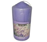 CRWP Wickford & Co Lavender Pillar Candle - 35-Hour Burn Time with crwp Card.