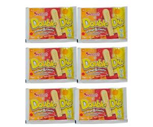 Crwp with Swizzels Double Dip Orange & Cherry Flavour Fizz Dips with Swizzelstick, 19g, Pack of 6 with crwp card.
