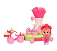 Cry Babies Magic Tears Happy Flowers - Roses Transport Bike I Playset with Rose Doll and 17 Accessories to Play Fragrance Designer I For Boys and Girls from 3 Years