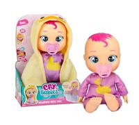 Cry Babies Newborn Bath Time Zoe, Nurturing doll that Reacts When Gets Wet, Waterproof And Cries Real Tears, with a Personalised Towel, Toy for Kids Age 18 Months and Up
