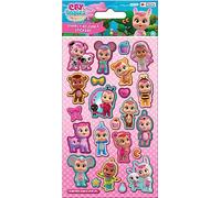 Cry Babies Sparkly Reusable Stickers | Official Licensed Product | Reusable on Non-Porous Surfaces