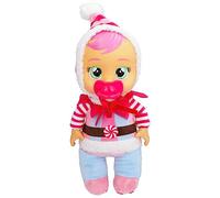 Cry Babies Tiny Cuddles Christmas Pixy - 9" Baby Dolls, Cries Real Tears, Red and White Candy Cane Themed Pajamas