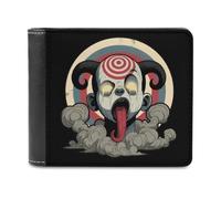 Cry in The Hell Leather Bifold Wallet for Men | Slim PU Leather Credit Card Holder Minimalist Wallets Coin Pocket